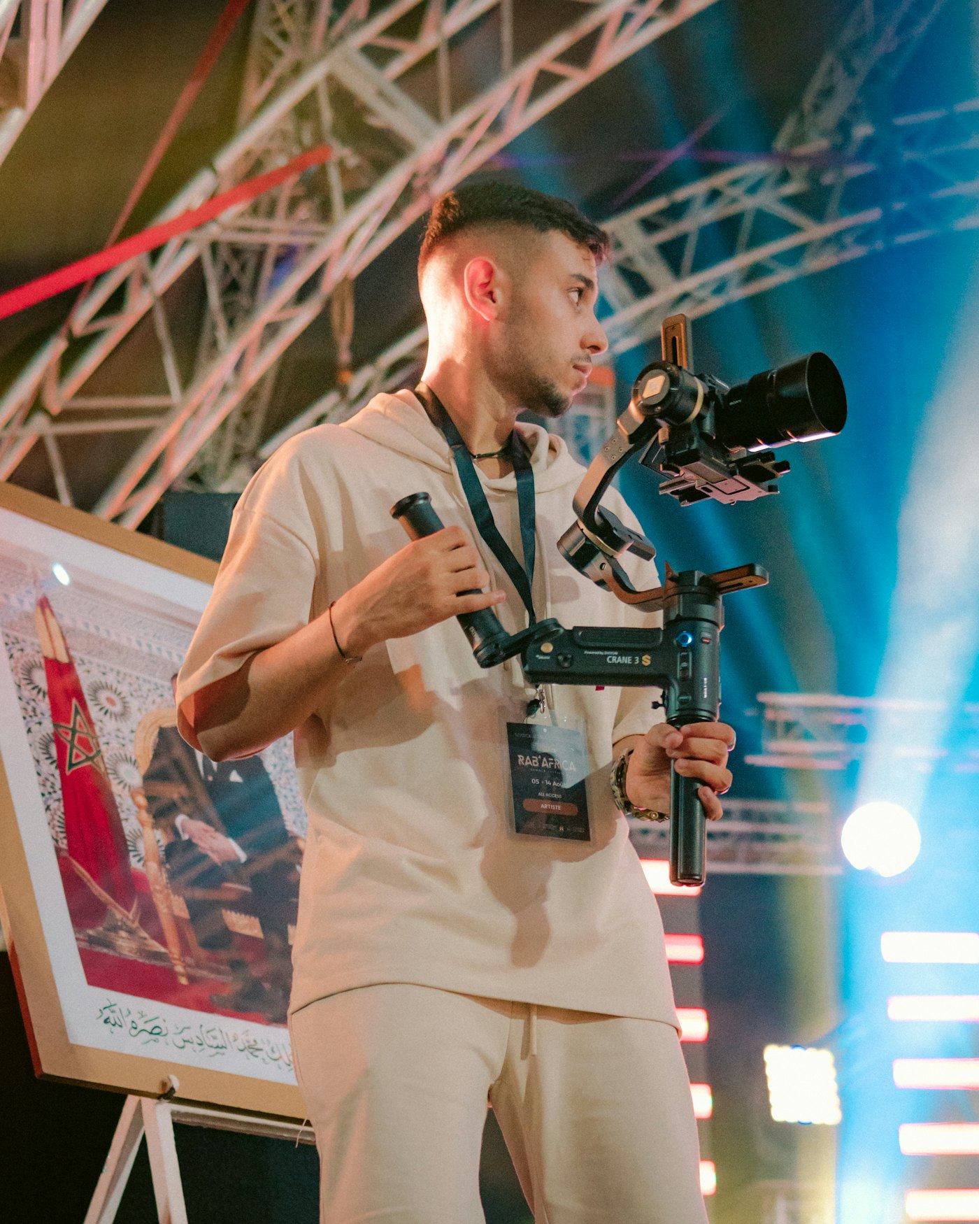Student with a cinema camera