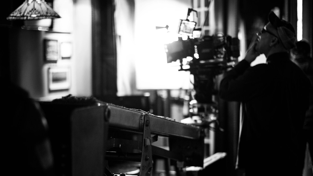 Cinema camera on a film set