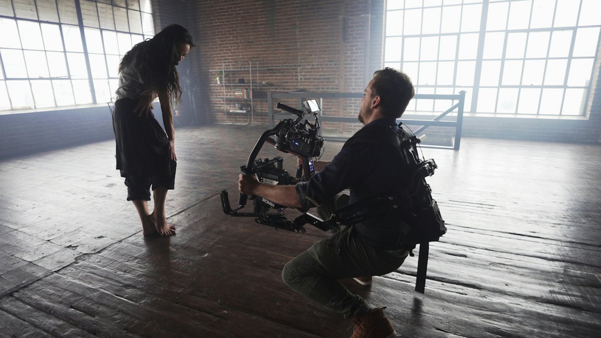 Students on a film shoot